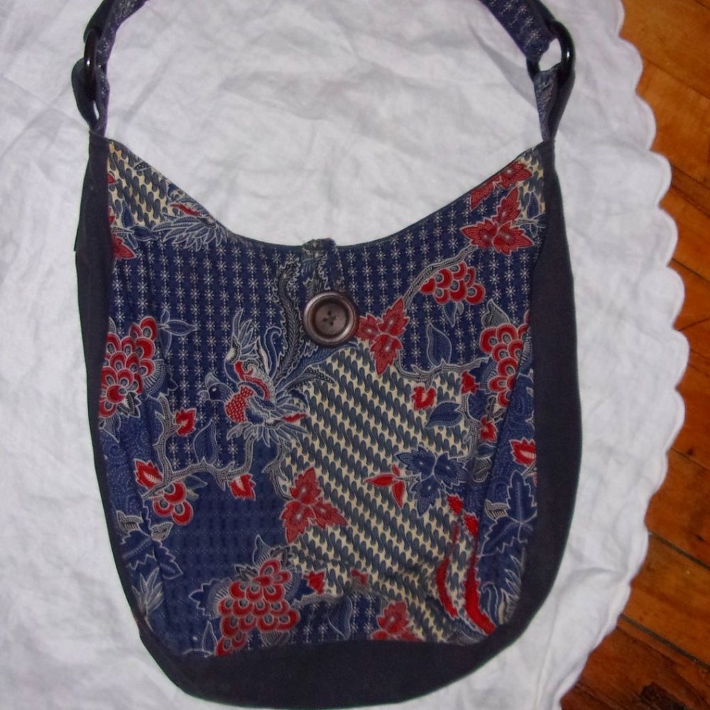 Napada medium   sized shoulder  cloth boho purse bag floral blue